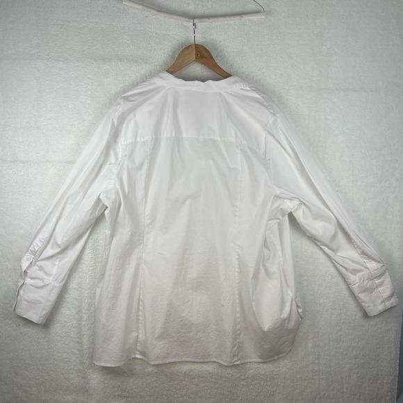 Lane Bryant Sz 24 Button Down White Classic‎ Work Office Corpcore Cotton Summer - Picture 4 of 13